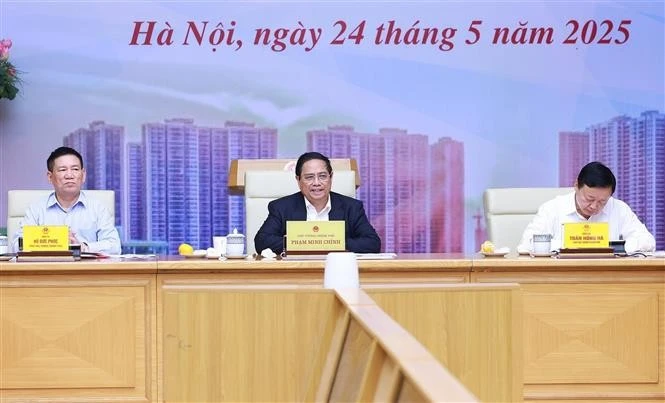 政府总理范明政发表讲话。图自越通社