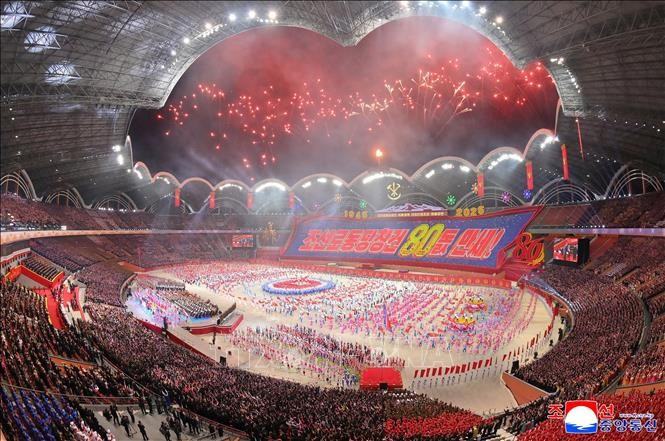 朝鲜劳动党成立80周年庆典。图自Yonhap/越通社