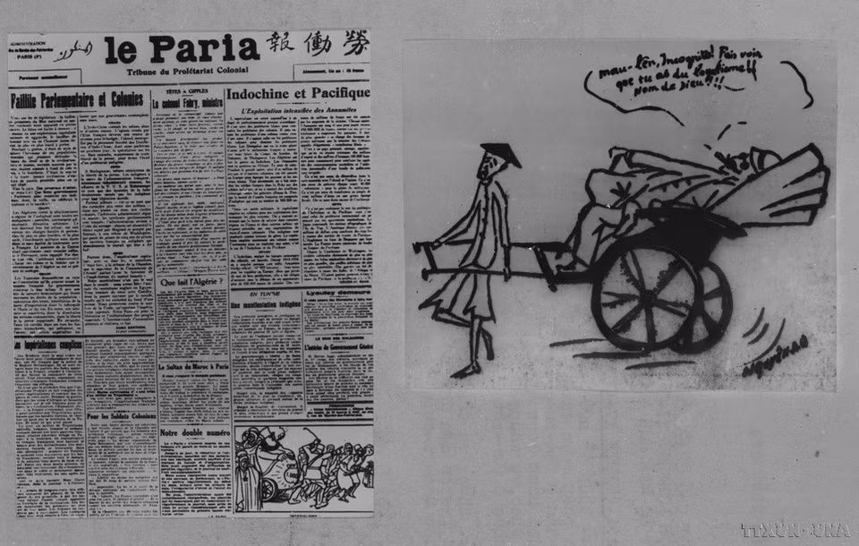 1921年，为团结反殖民的志同道合力量，阮爱国（即后来的胡志明主席）与在巴黎的其他亚洲革命者共同创立了‘殖民地联盟’。作为该组织的舆论阵地，他们创办了《劳苦人报》（Le Paria），由阮爱国亲自担任主编、记者和主要编辑。《劳苦人报》于1922年至1924年在巴黎出版，呼吁并组织被压迫民族崛起，争取民族独立。图自 越通社