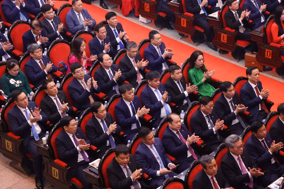 出席越共中央党机关第一次党代会的代表。图自 越通社