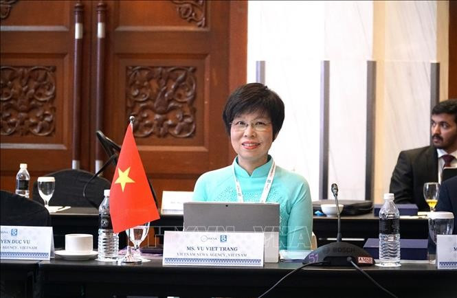  越通社社长武越庄在亚通组织执行委员会第54次会议上发表重要讲话。图自 越通社