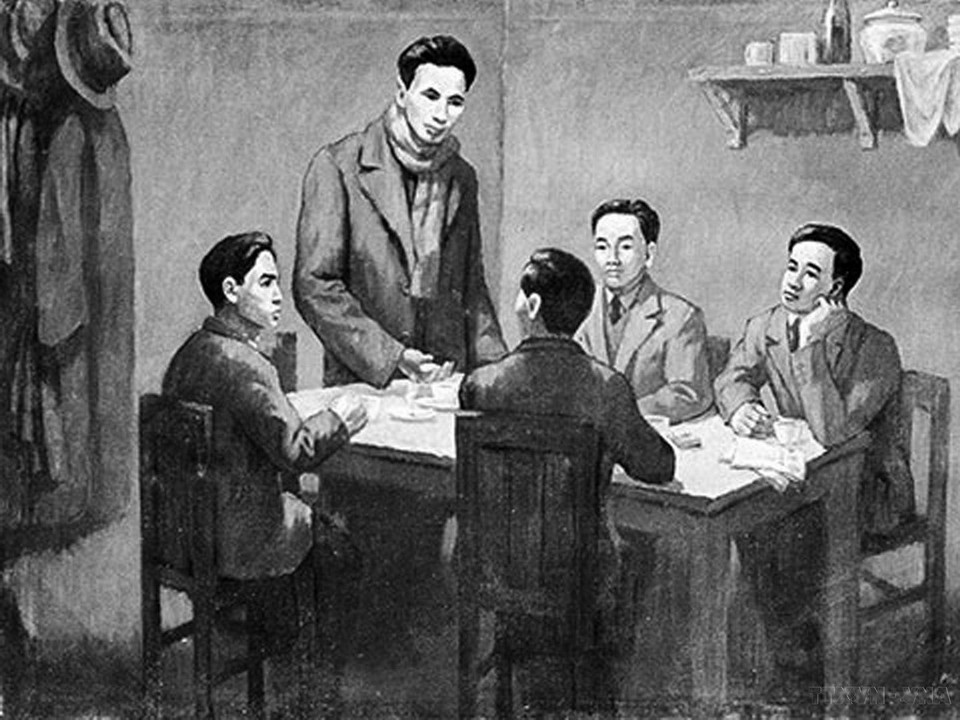 八月革命的胜利，是我党在长达15年（1930—1945年）全面周密准备的结果。图为代表共产国际的阮爱国同志从1930年1月6日至2月7日在中国香港主持召开越南共产主义组织合并会议并成立越南共产党。越通社转发