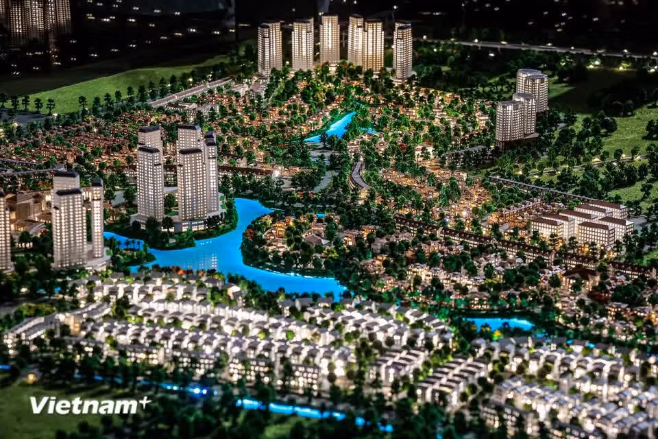 河内市部分重点项目模型。图自 越通社《Vietnam+》