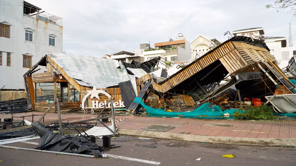 第13号台风袭击，嘉莱省多地受严重损失。图自 越通社