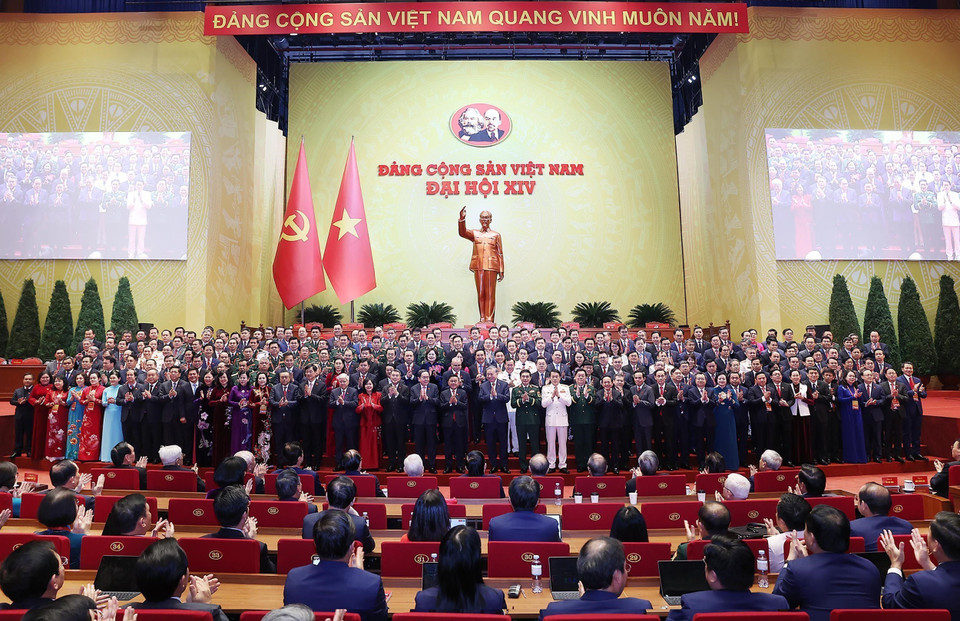 越南共产党第十四次全国代表大会闭幕。图自 越通社