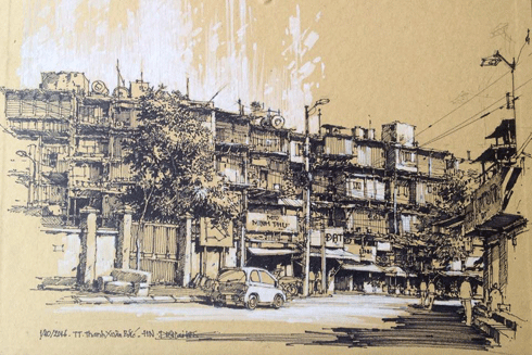 河内城市素描小组：用素描培养对河内的爱 ảnh 1