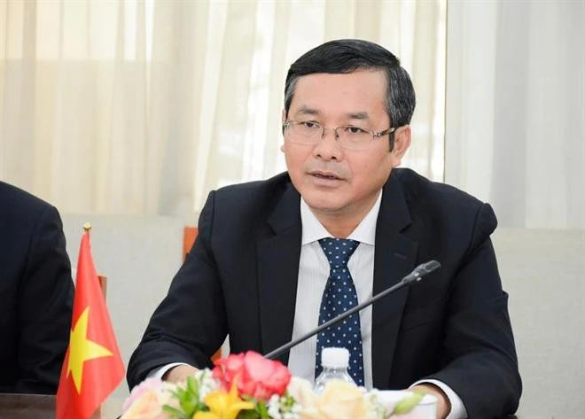 越南教育与培训部副部长阮文福在会见中发表讲话。图自Vietnam+ 6.webp