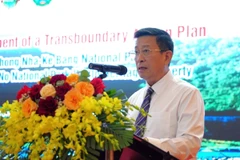 广治省风芽格邦国家公园经理范宏泰发表讲话。图自越通社