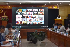 研讨会以线上线下相结合方式举行。图自越通社