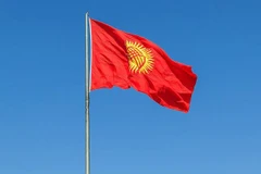 吉尔吉斯共和国的国旗。图自互联网