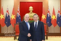 2025年2月26日下午，在越共中央总部，越共中央总书记苏林会见了对越南进行正式访问并出席第二届东盟未来论坛的新西兰总理、新西兰国家党主席克里斯托弗·拉克森（Christopher Luxon）。图自越通社