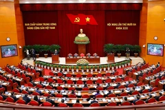 越南共产党第十三届中央委员会第十三次会议在首都河内隆重开幕。图自越通社