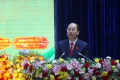 金瓯省委书记阮胡海在会上发言。图自越通社
