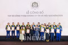 2026年越南诚信与高效上市公司50强榜单发布仪式。图自Bnews