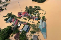 第11号台风过后暴雨洪涝给越南北部多地造成严重损失。图自越通社