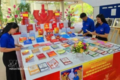 岘港市青年团员了解选举信息。图自越通社