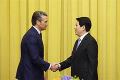 越南国家主席梁强会见美国战争部长皮特·赫格塞思。图自越通社