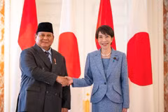 日本首相高市早苗与与印度尼西亚总统普拉博沃·苏比安托。图自https://mekongasean.vn/