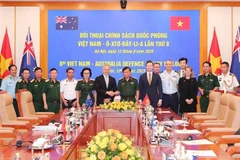 出席政策对话的双方代表。图自越通社