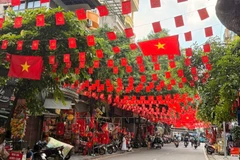 河内多条街道在“九·二”国庆节期间张灯结彩、焕然一新。图自越通社