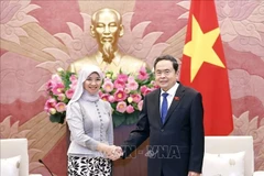 越南国会主席陈青敏会见AIPA秘书长西蒂·罗扎伊梅里扬蒂·拿督哈芝·阿卜杜·拉赫曼。图自越通社