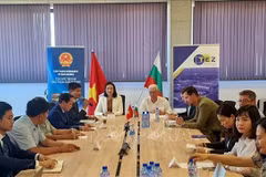 越南与保加利亚企业商务对接洽谈会现场。图自越通社