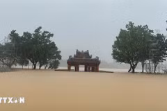 香江水位上涨。图自越通社