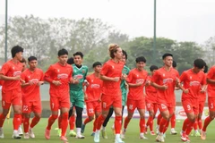 越南U23国家队队员在训练中。图自越南足联