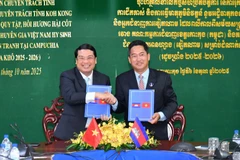 双方共同签署合作纪要。图自越通社