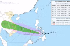 台风“海鸥”于11月4日14时的中心坐标。图自越南国家气象水文预报中心