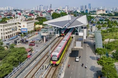 呠—河内火车站轨道交通线路。图自越通社