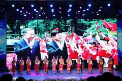 赞美越老特殊关系的节目。图自越通社