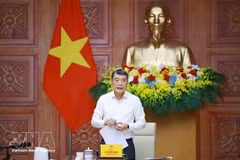 越南政府总理黎明兴在会上发表讲话。图自越通社