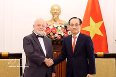 越南外交部长黎怀忠会见捷克驻越大使海尼克·科莫尼切克。图自越通社