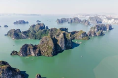 下龙湾拥有1969个岛屿，主要为石灰岩岛屿。图自越通社