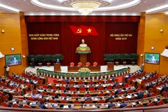 3月25日下午，越共中央第十四届中央委员会第二次全体会议在河内闭幕。图自越通社
