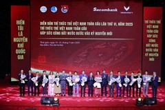 第六届全球越南青年知识分子论坛闭幕式。图自越通社