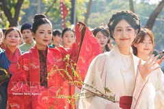 “百花步行”越南服饰文化节2025年11月15日在河内举行。图自越通社