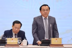 越南财政部副部长黎晋近在新闻发发表上发布讲话。图自越通社