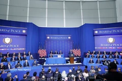 苏林总书记出席加沙和平委员会开幕会议。图自越通社