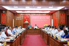 越南政府总理范明政在会议上发表讲话。图自越通社