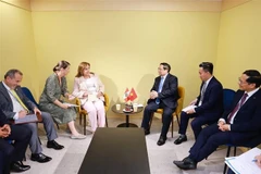 范明政会见秘鲁总统迪娜·博鲁阿尔特。图自越通社