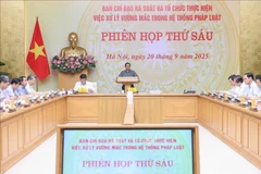 越南政府总理范明政在会议上发言。图自越通社