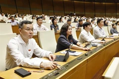 6月12日上午，国会以461票赞成（占国会代表总数的96.44%）通过了关于2025年省级行政区划调整的决议。图自越通社