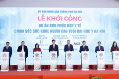 河内医科大学医疗服务和老年人护理综合区项目开工典礼。图自越通社