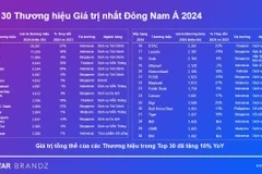 越南首次有品牌跻身东南亚最具价值品牌三十强。图自Kantar