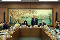 越共中央总书记苏林在会议上发表讲话。图自越通社