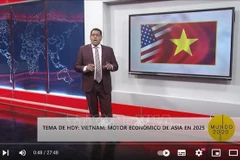 古巴国际电视台Cubavisión Internacional对越南取得令人瞩目的经济发展成就进行分析。图自越通社