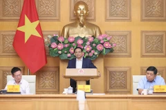 越南政府总理范明政与政策咨询委员会召开会议，重点讨论稳定宏观经济大盘。图自越通社
