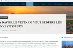 瑞士新闻网La Tribune des Nations刚刊登主题为“在达沃斯，越南希望吸引投资商”的文章。（屏幕截图）